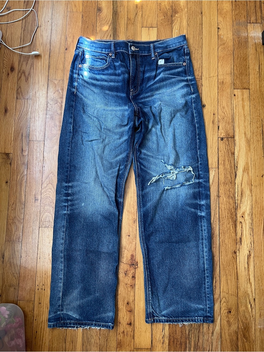 American Eagle Strigid Low-Rise Baggy Straight Jean
